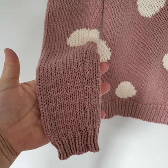 Garnet Hill Polka Dot Sweater Top Pink Size Small - Picture 7 of 11